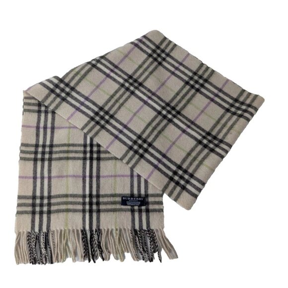 BURBERRY London Classic Nova Check Knit 100% Cashmere Neck Warmer Beige SCARF - Picture 1 of 6